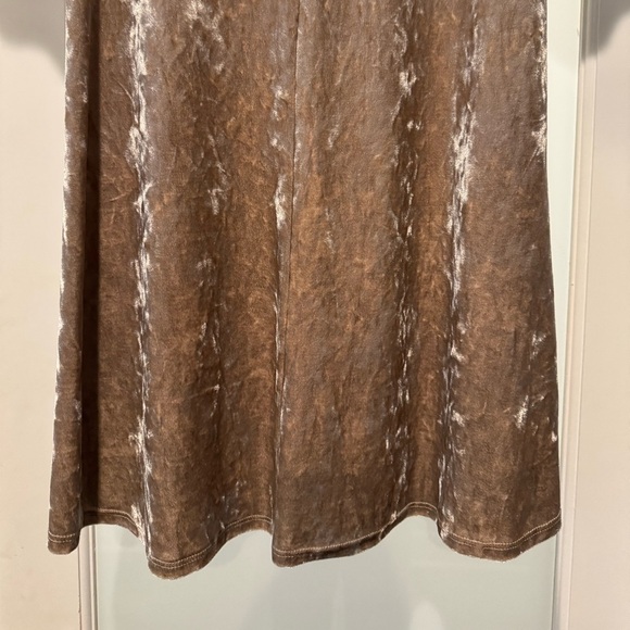 Cotton Bleu Women’s Elegant Crushed Velvet Brown Dress Size S Whimsigoth Chic - Picture 9 of 13